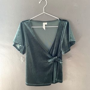 Velvet Wrap Top